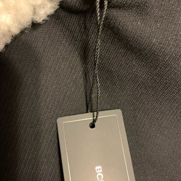 BCBGMaxazria Shearling Biker Moto Peplum Jacket - Picture 8 of 9